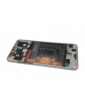 Huawei P30 Lite - Pantalla Completa con Marco - blanca Service Pack