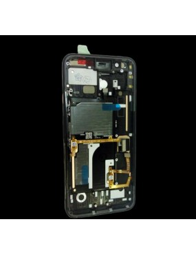 Google Pixel 4 - Pantalla Completa con Marco - Negra Boton Rosa